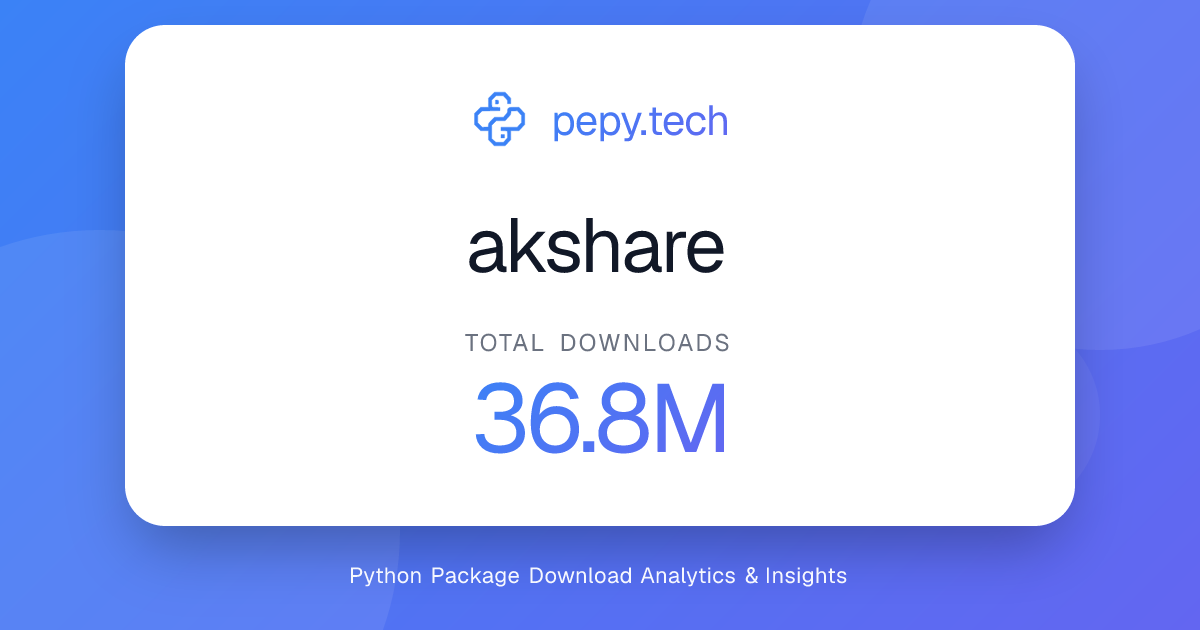 akshare · 32.5M downloads on PyPI
