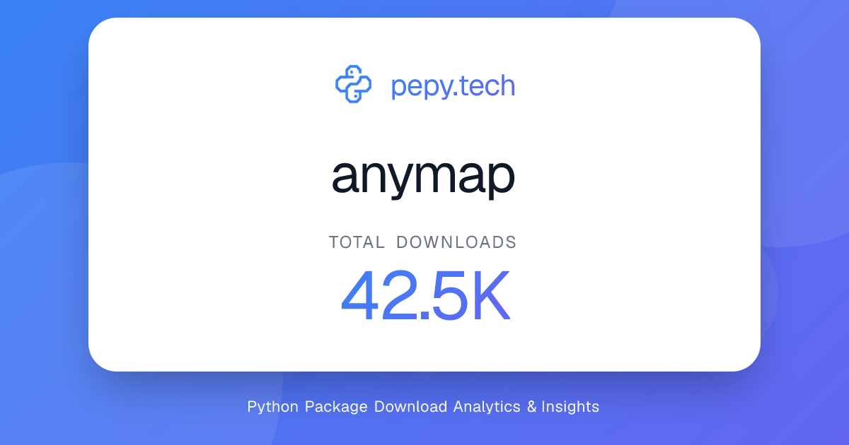 anymap · 42.3k downloads on PyPI