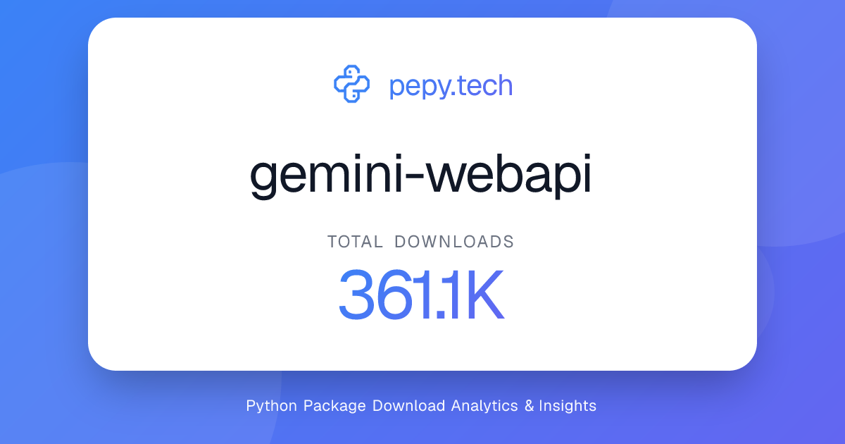 gemini-webapi · 291.8k downloads on PyPI