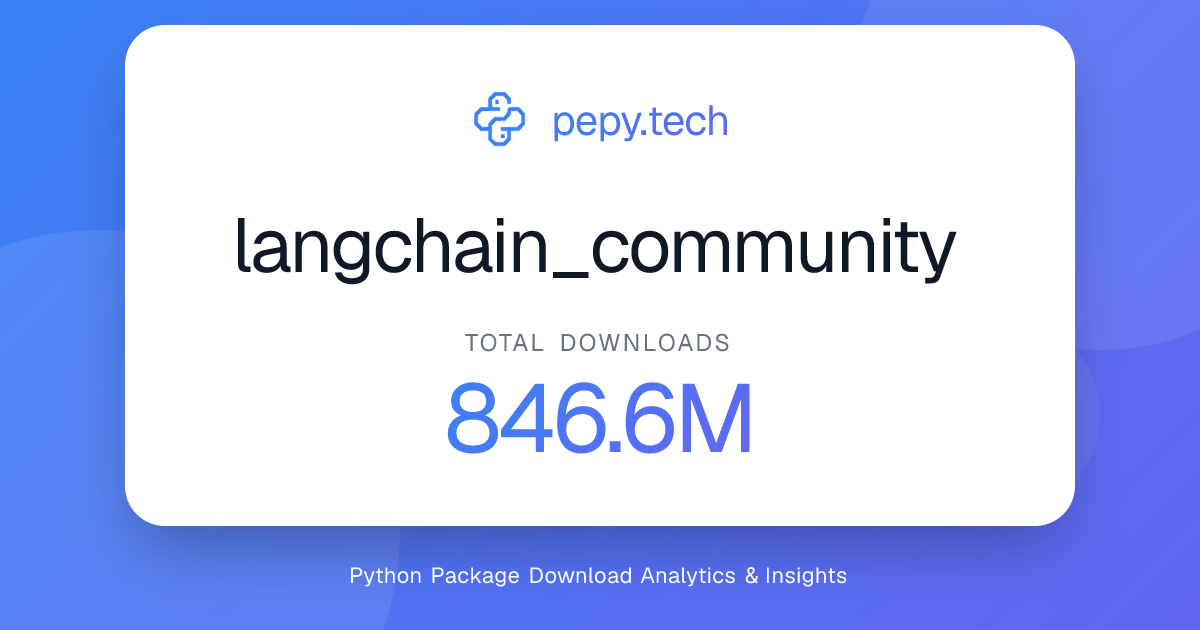 langchain_community · 711.3M downloads on PyPI