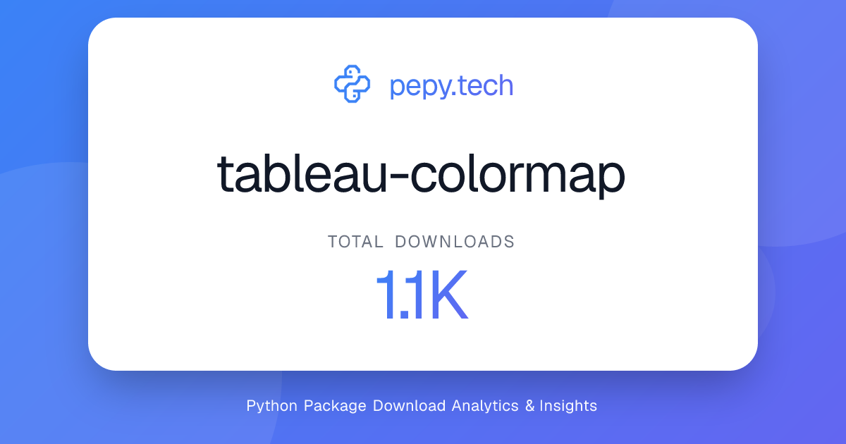 tableau-colormap · 940 downloads on PyPI